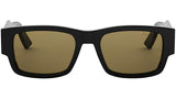 Christian Dior Label S1I Shiny Black Rectangular Sunglasses