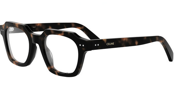 CELINE Thin 2 Dots Tortoise Square Eyeglasses