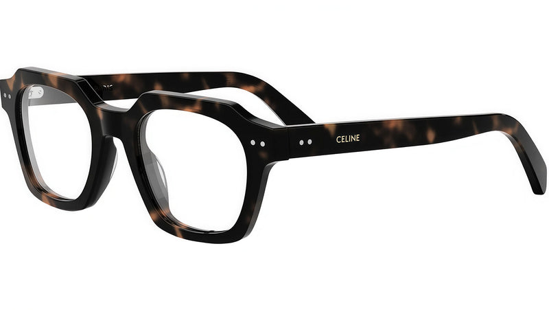 CELINE Thin 2 Dots Tortoise Square Eyeglasses