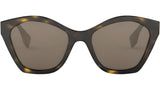 Lettering Havana Geometric Sunglasses