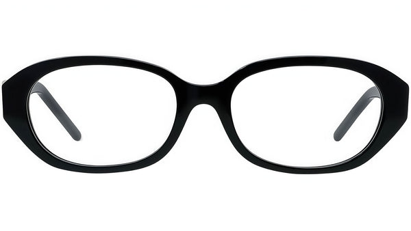 4G Liquid Black Oval Eyeglasses