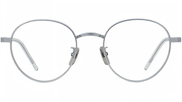 Titanium Matte Silver Geometric Eyeglasses