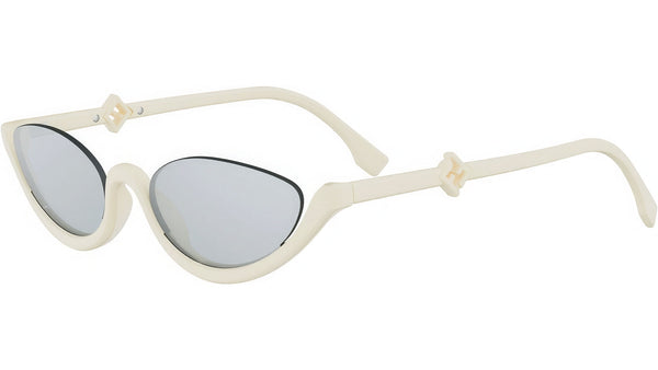 FF Diamonds White Oval Sunglasses