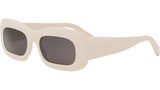 3 Dots White Rectangle Sunglasses