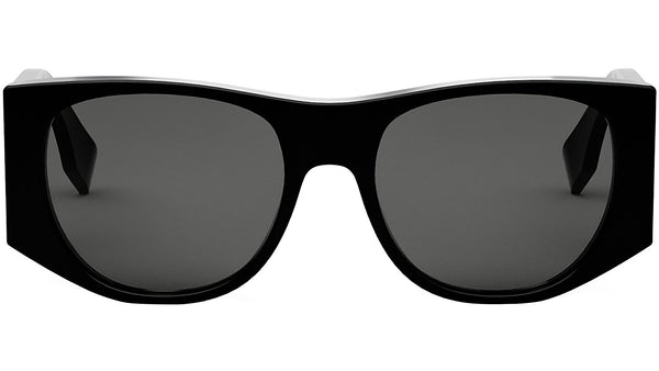 Baguette Black Oval Sunglasses