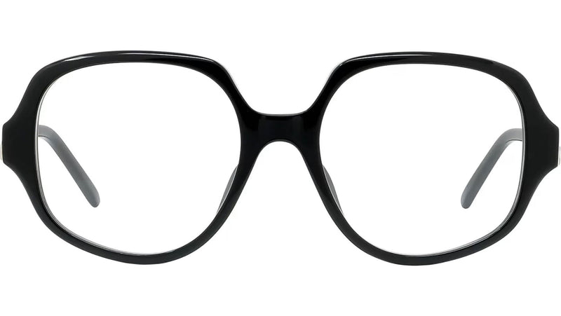 Curvy Black Geometric Eyeglasses