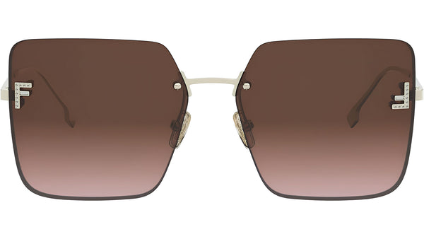 Fendi First Light Gold Square Sunglasses