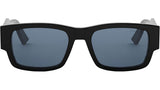 Christian Dior Label S1I Shiny Black Rectangular Sunglasses