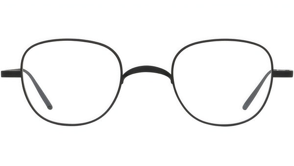 Titanium Matte Black Round Eyeglasses