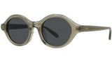Slim Green Round Sunglasses