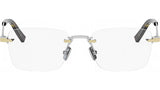 CD DiamondO S9U Gold Rectangular Eyeglasses