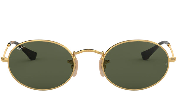 Oval Flat Lenses RB3547N 001 Gold Green