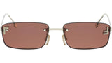 Fendi First Crystal Gold Square Sunglasses
