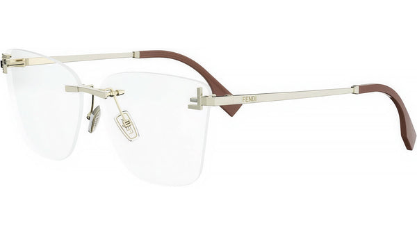 Fendi Crystal Gold Geometric Eyeglasses