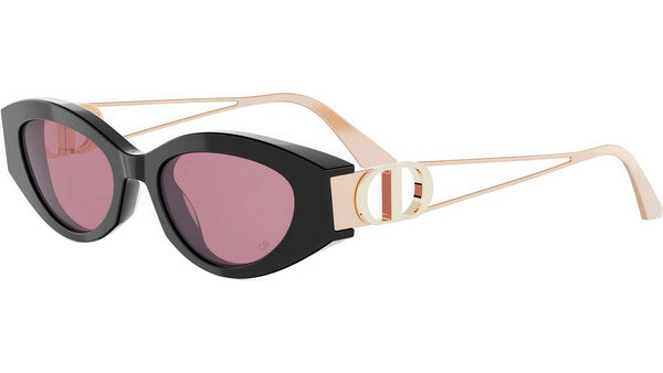 30Montaigne B6I Shiny Black Gold Cat Eye Sunglasses