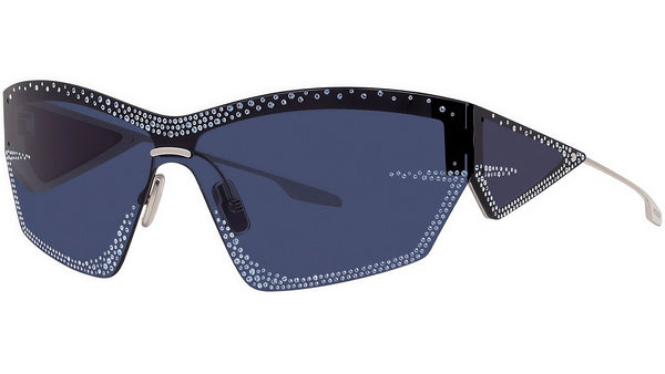 Giv Cut Strass Silver Shield Sunglasses