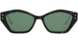 MissDior S1U Havana Geometric Sunglasses