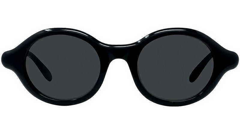 Slim Black Round Sunglasses