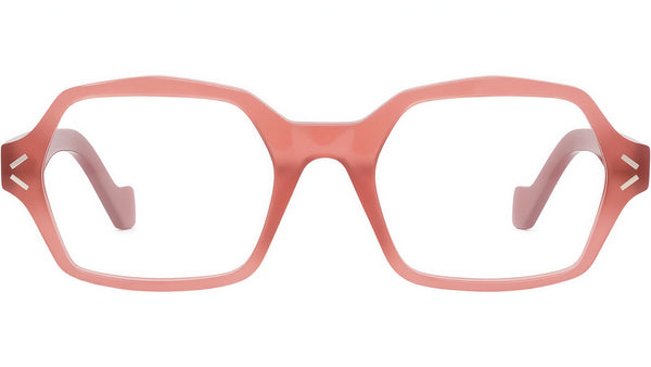 Thin Red Geometric Eyeglasses