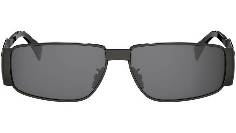 Metal Triomphe Black Rectangular Sunglasses