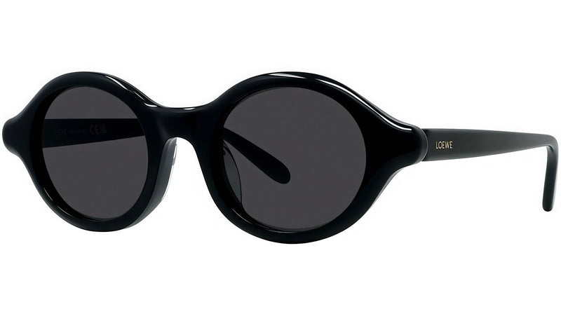 Slim Black Round Sunglasses