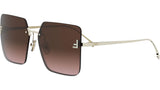 Fendi First Light Gold Square Sunglasses
