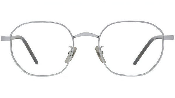 Titanium Silver Geometric Eyeglasses