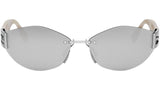 Baguette Silver Geometric Sunglasses