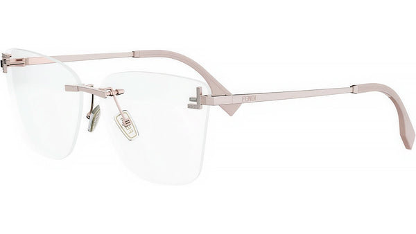 Fendi Crystal Rose Gold Geometric Eyeglasses
